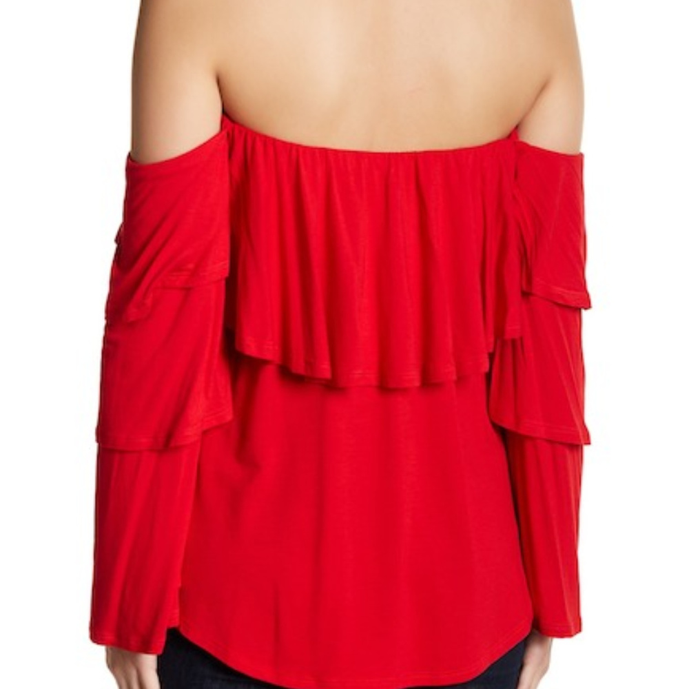 VAVA BY JOY HAN OFF SHOULDER RED TOP - Picture 3 of 3